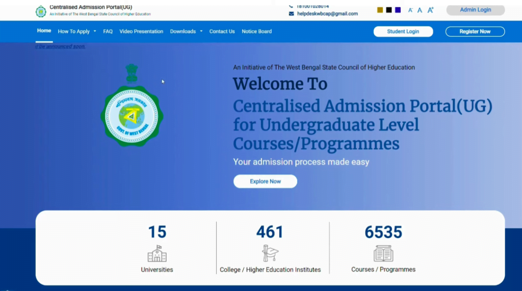 WBCAP 2024: College UG Admission Form Fill Up In West Bengal [Online ...