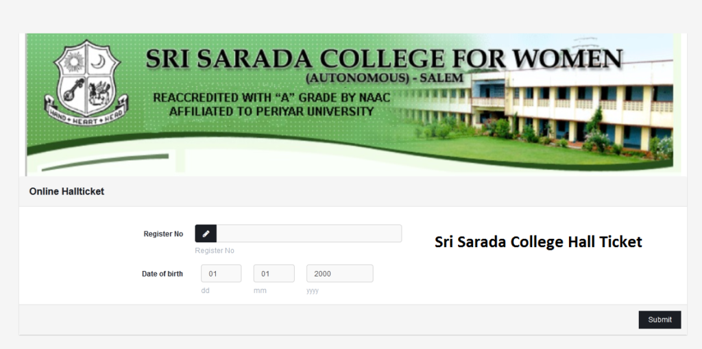 Sri Sarada College Hall Ticket 2023