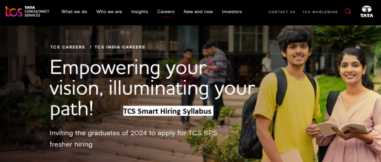 TCS Smart Hiring 2024 Syllabus Download Exam Pattern @www.tcs.com