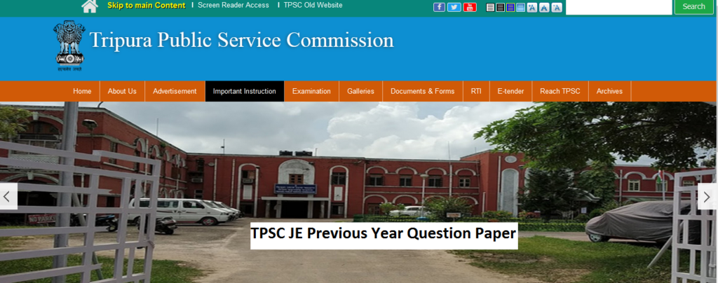 TPSC JE Previous Year Question Paper