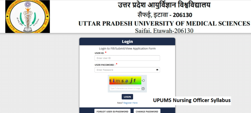 UPUMS Nursing Officer Syllabus 2024 Exam Pattern Download PDF