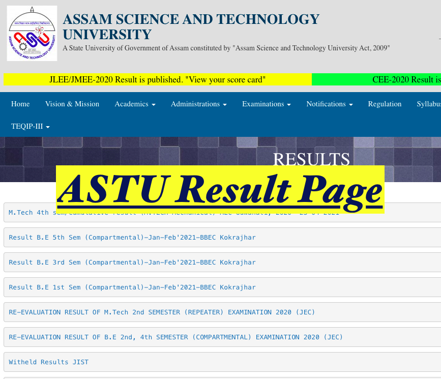 astu result links page 2022 - check page now to grab your results