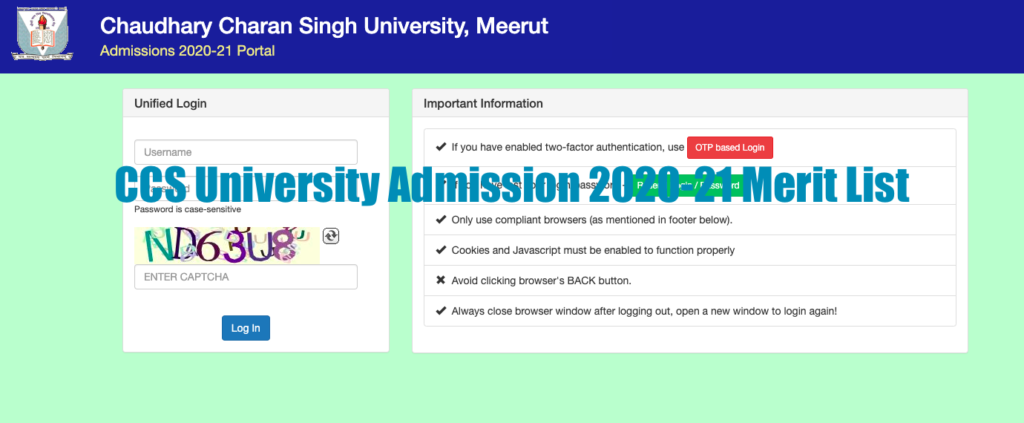 ccsu merit list 2024 ug pg 1st cut off list of ccs university download