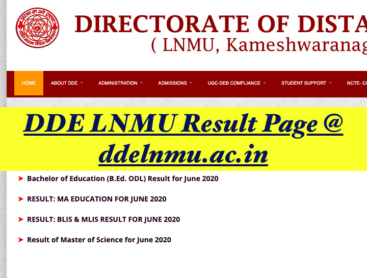 ddelnmu.ac.in result updates -links available for june & december 2022 ba bsc bcom result