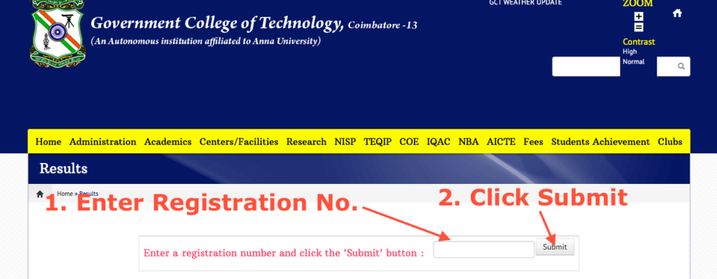 gct be b.tech results 2024 check online gct.ac.in november december