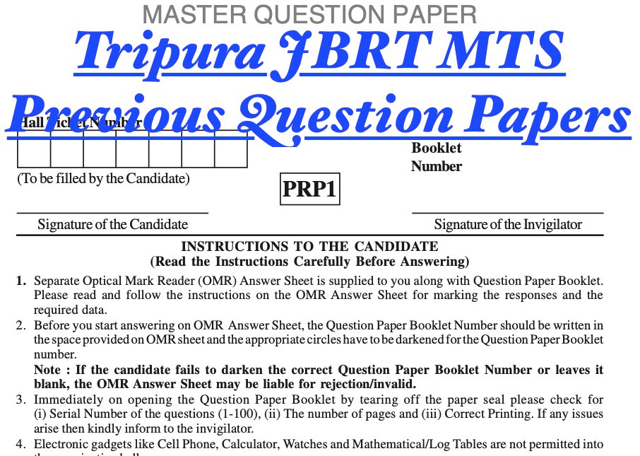 jrbt tripura mts previous years question paper download solved pdf set