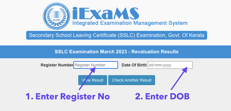 kerala sslc iexam revaluation result check online