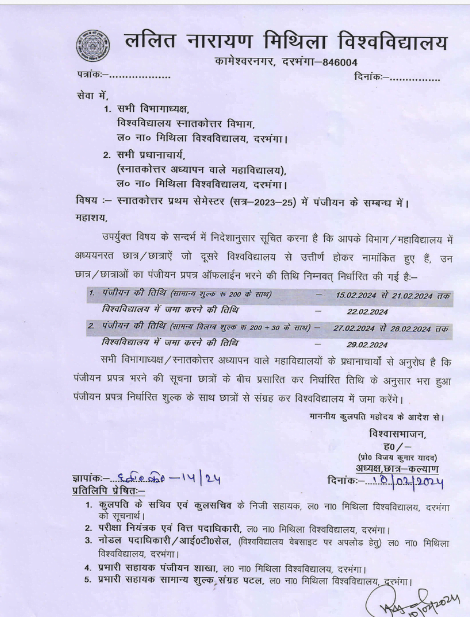 LMNU PG Admit Card Download Online