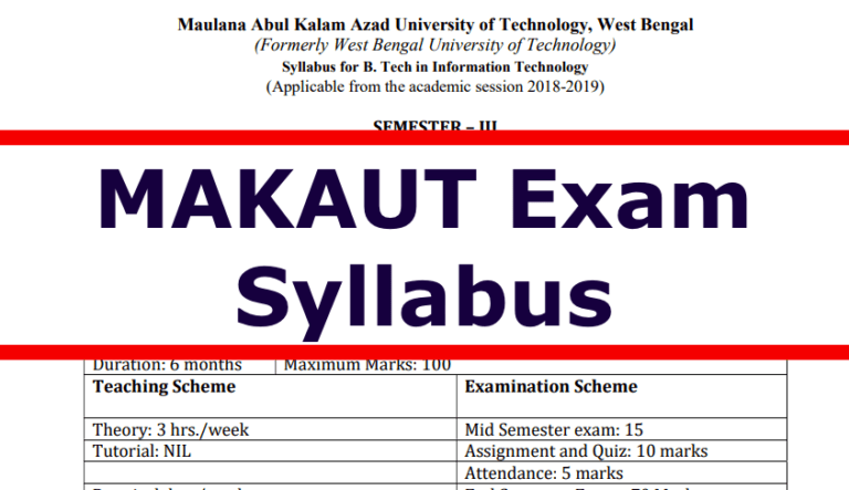 MAKAUT Syllabus 2025 Download PDF All Semester MAKAUT Syllabus 2025 Download PDF All Semester