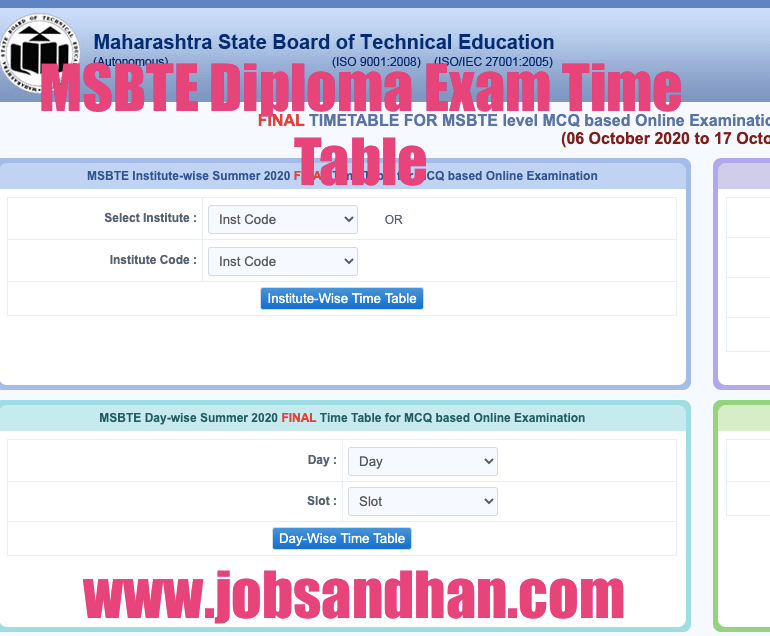 msbte diploma exam 2024 time table download pdf 1st 2nd 3rd 4th 5th 6th semester summer & winter