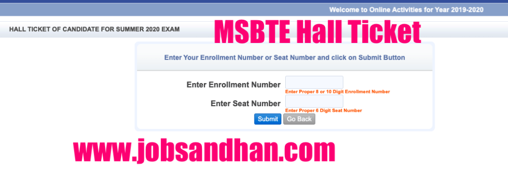 msbte diploma semester exam hall ticket 2023 download msbte.org online winter summer