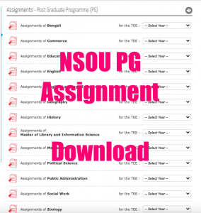 NSOU PG Assignment 2024 Slip Download | Submission Date, Top Sheet