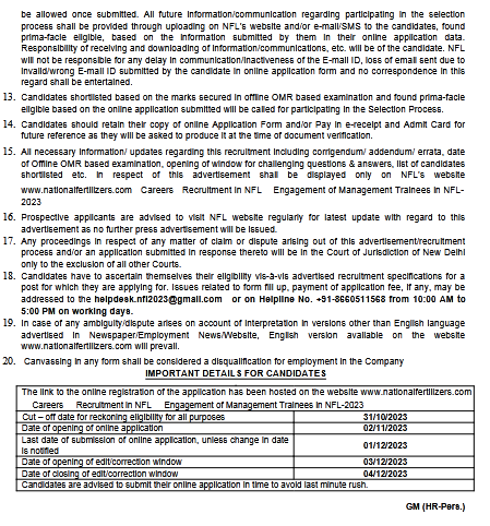 NFL Management Trainee Syllabus