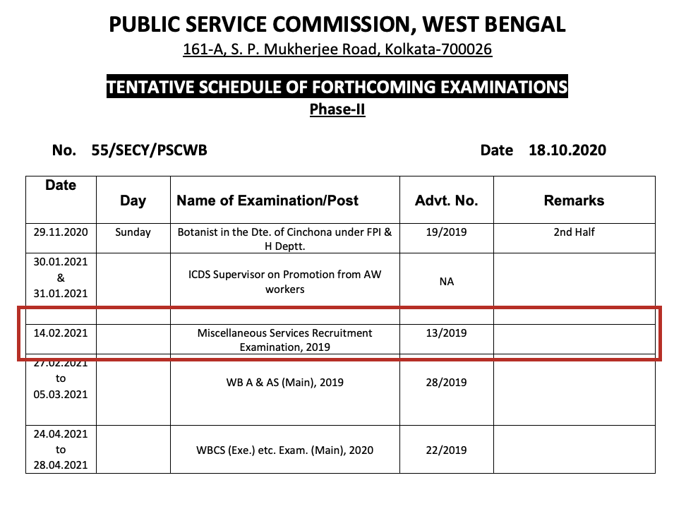 psc miscellaneous exam date 2022 notice. admit card downloading notice 2022