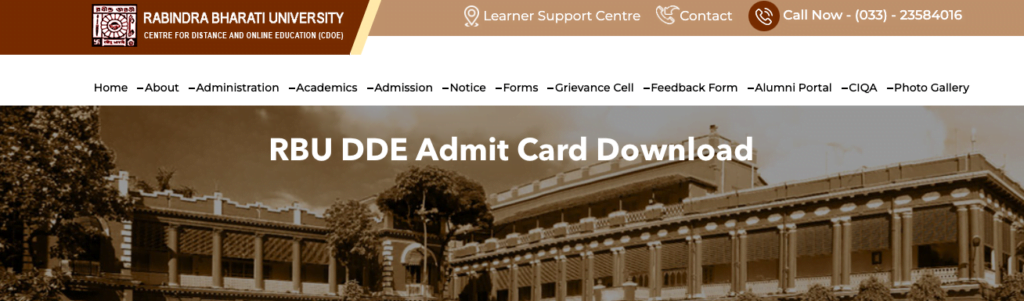 RBU DDE Admit Card 2023 MA Sem Exam {Download} Rbudde.in