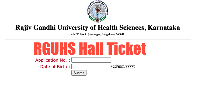 rguhs hall tickets 2020 download link for ug pg mbbs, bds nursing exams