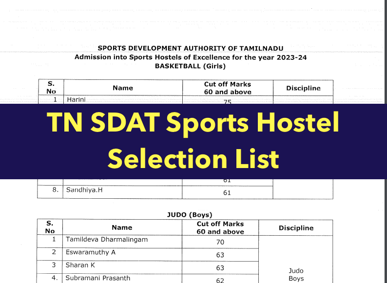 sdat tn sports hostel selection list 2024 pdf