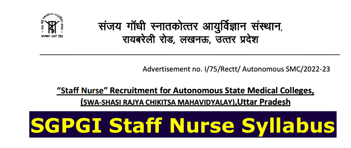 sgpgi staff nurse syllabus 2023 download pdf