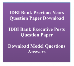 idbi executive previous paper download solved pdf solution with answer key previous years old solved model sample practice set