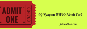 CG Vyapam RHEO Admit Card 2023