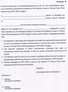 NPTI Durgapur Post Diploma Course Admission