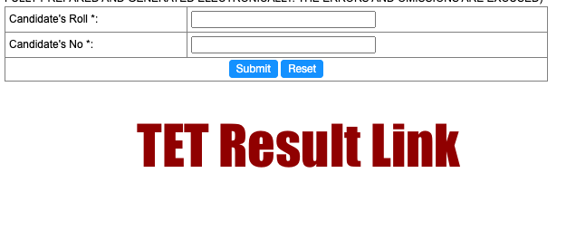 wb tet result 2022-2023 check online primary tet exam result for wbbpe.org