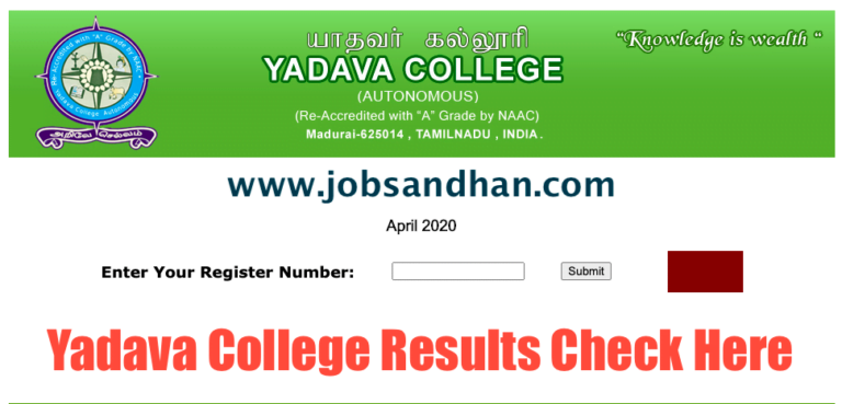 Yadava College Results 2024 April {out} Check online yadavacollege.org